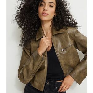 NWT dynamite washed faux leather moto jacket
